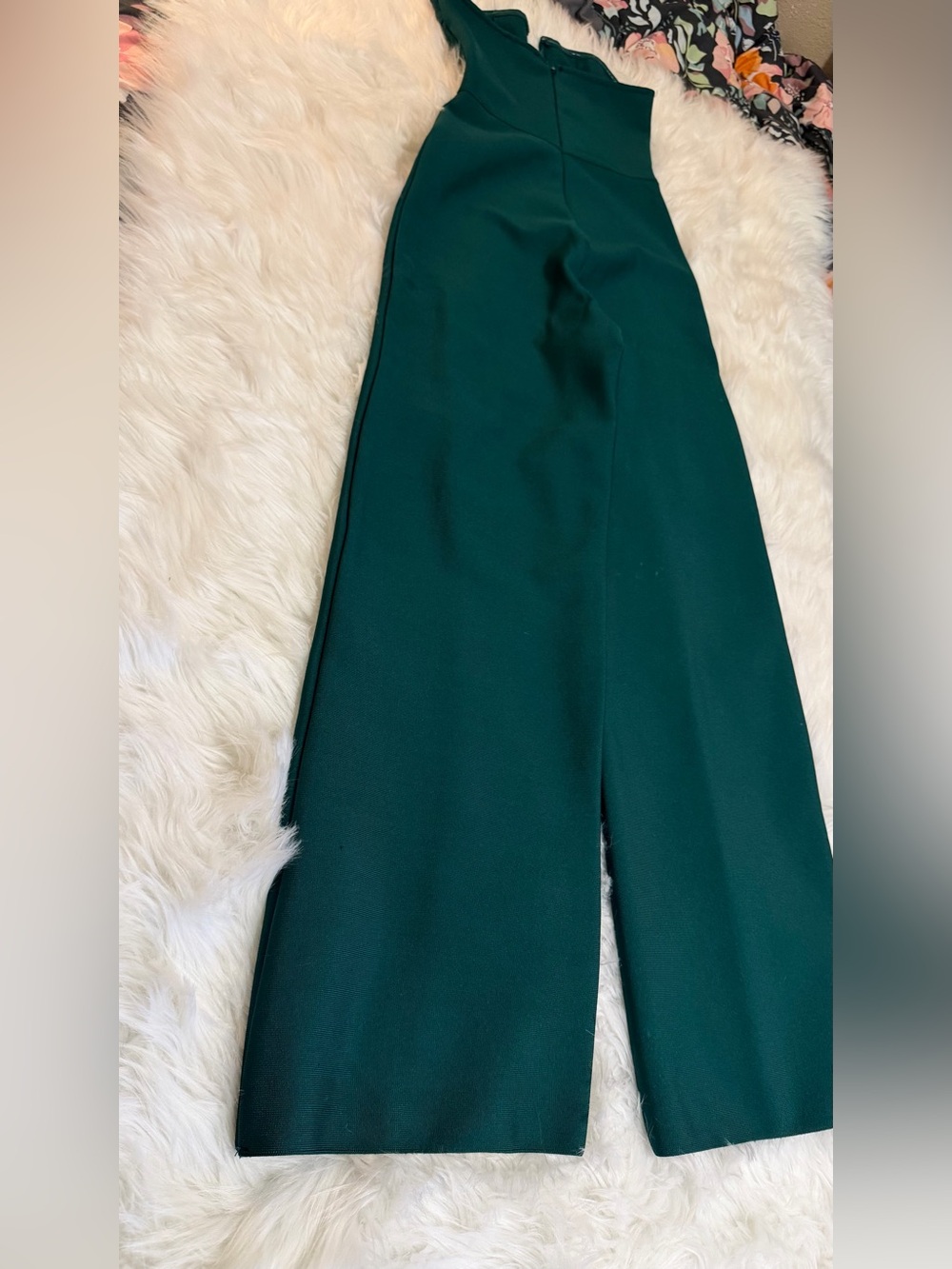 Fashion Nova Emerald Green Strapless Wide Leg Jumpsuit Size S - Picture 11 of 14